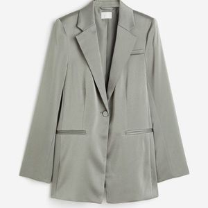 Green Satin Blazer - Medium